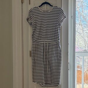 Pact Organic Blue Striped Dress